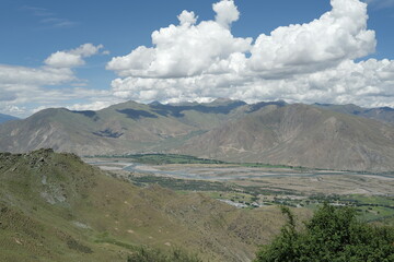 the village sits in the river valley on the tibetan plateau, the highest on earth