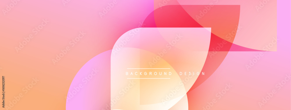 Poster Abstract gradient background. Soft pinks, oranges blend. Modern design elements create dynamic visual effect. Minimalist style.