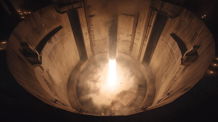 Ballistic Missile Launch from Underground Silo with Smoke and Fire Power 98