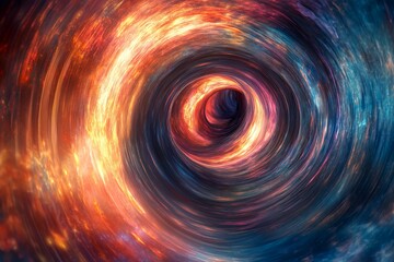Abstract Swirling Cosmic Nebula Artwork Depicts a Galaxy