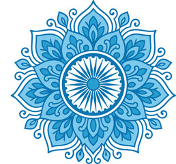 Decorative Indian Wreath Vector with Independence Day Symbols