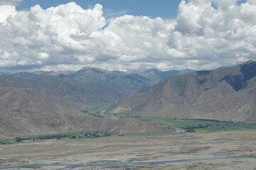 the village sits in the river valley on the tibetan plateau, the highest on earth