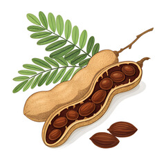 tamarind fruit isolated on a white background 