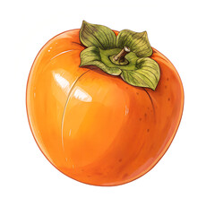 Persimmon fruit icon isolated on a white background 