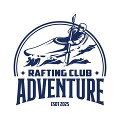 Rafting and Kayaking Outdoor Adventure Logo Design Vector