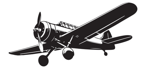 Vintage Style Propeller Airplane Vector Illustration for Aviation Enthusiasts