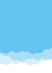 雲　背景　縦長　ベクター　水色部分が多め