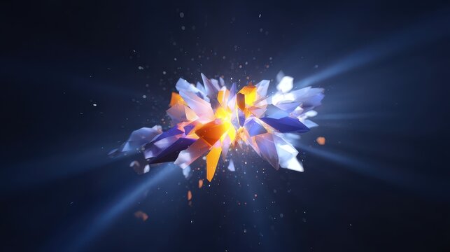 Multicolored Geometric Shards Exploding in Dynamic Abstract Paradigm Shift Concept