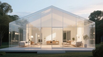 Obraz premium Modern glass office building in the city