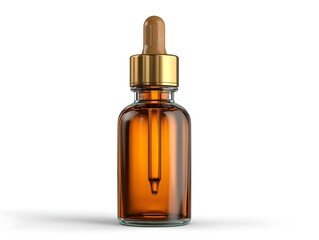Fototapeta premium Amber Glass Dropper Bottle: Packaging Mockup for Serum, Essential Oil, or Cosmetic Product