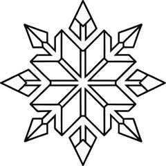 Geometric snowflake line art vector illustration design