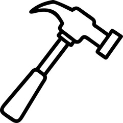 hammer vector icon on white or transparent background. Construction tools Stroke icon collections. Editable Stroke icon collection Outline icon.