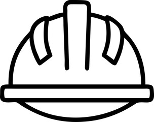hard hat vector icon on white or transparent background. Construction tools Stroke icon collections. Editable Stroke icon collection Outline icon.