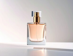 Elegant Perfume Bottle on White Background for Beauty and Fragrance Concepts