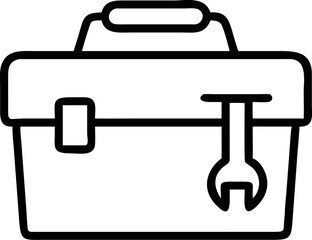 toolbox vector icon on white or transparent background. Construction tools Stroke icon collections. Editable Stroke icon collection Outline icon.