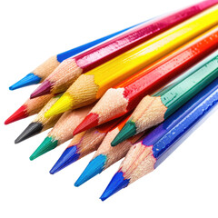 Naklejka premium Close-up of colorful pencils clustered together