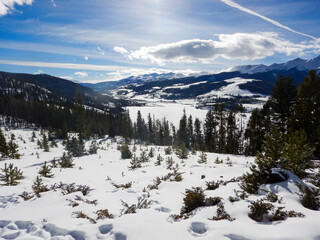 snow covered mountains
