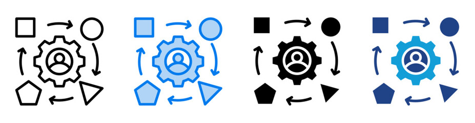 Adaptability icon set multiple style collection