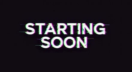 Starting soon stream overlay with glitch effect for twitch youtube and facebook live video background 1080p