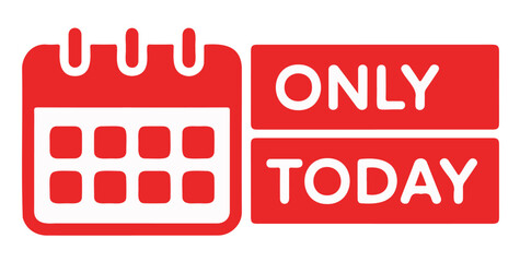  "Only Today" Special Offer  Vector Calendar Icon Banner