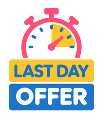  Last Day Offer Final Countdown & Stopwatch Icon for Sales
