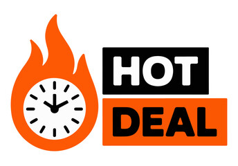  "Hot Deal" Limited Time Offer  Vector Sale Promotion Graphic