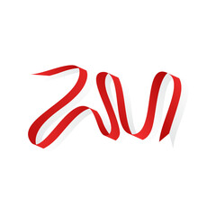 red and white ribbon indonesia