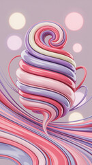 Obraz premium Photo of a vibrant, colorful candy swirl with a whimsical design