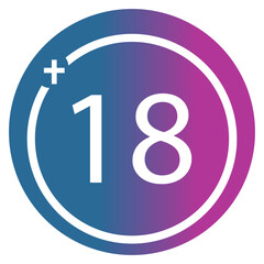 18+ information sign icon