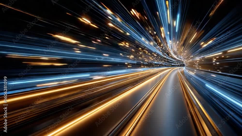 Poster journey through the digital realm: a vibrant abstract visualization of data and energy flows through