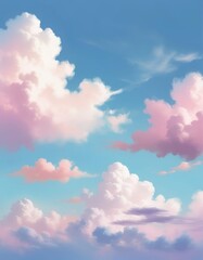 Beautiful blue sky with clouds. Nature background. 