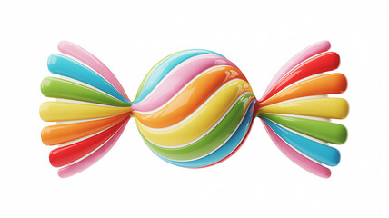 Photo of a colorful rainbow candy isolated on white background