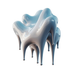 Photo of a modern abstract chair with a glossy, organic shape