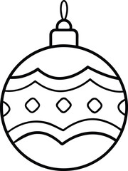 Christmas ornament line art vector illustration design