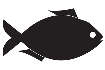 silhouette of a fish icon, vector illustration.
