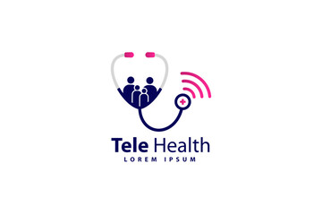 Telehealth logo design template