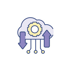 Cloud Exchange Data icon design with white background stock illustration