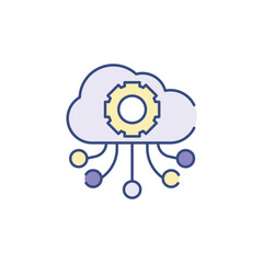 Cloud Processing icon design with white background stock illustration