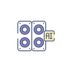 Ai Speaker icon design with white background stock illustration