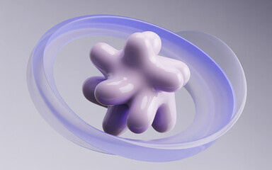 Photo of a soft purple blob inside a translucent purple ring