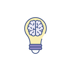 Creative Brain icon design with white background stock illustration