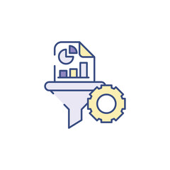 data filtration icon design with white background stock illustration