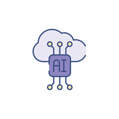 Ai Cloud icon design with white background stock illustration