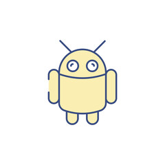 Android icon design with white background stock illustration