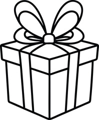 Gift box line art vector illustration present graphic