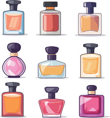 Cartoon perfume bottle illustration material	
