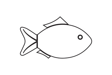 silhouette of a fish icon, vector illustration.