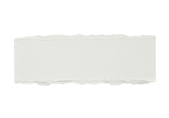 Obraz premium Torn white paper strip with rough edges isolated on a transparent background for design elements