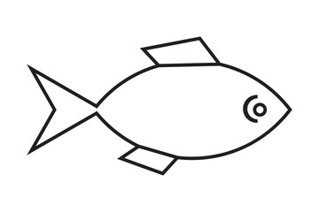 silhouette of a fish icon, vector illustration.