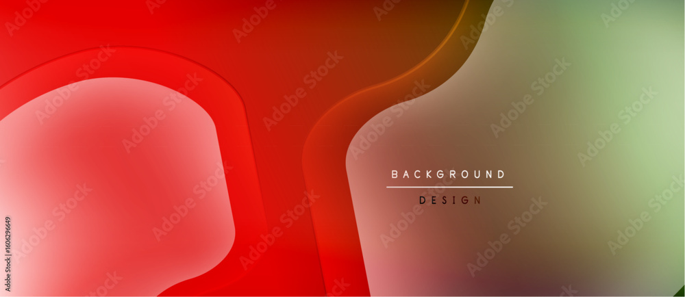 Poster abstract red, beige gradients. overlapping shapes create dynamic visual effect. minimalist design su